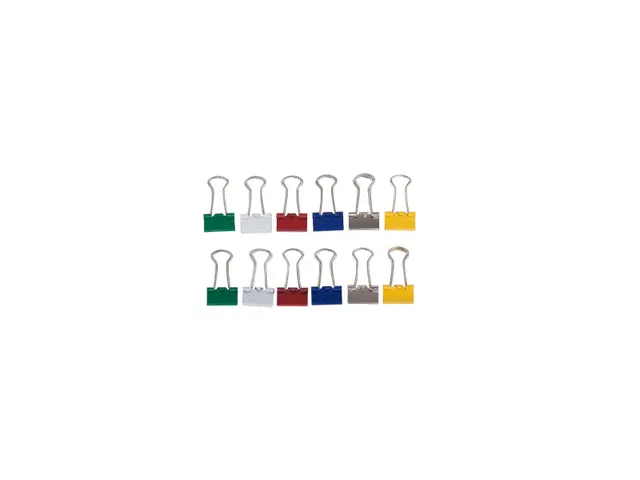 Papierklem Foldback mauly 214 Assorti 13mm 12 Stuks