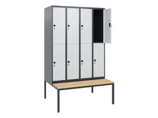 Dubbeldekse dekenkist,HxBxD 1950x1200x815mm,4x2vak.,vak B 300mm - 2