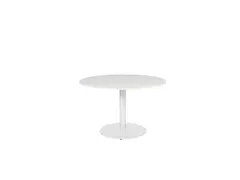 Linesto Vergadertafel Vaste Hoogte 120cm Rond Grijs 25mm Wit