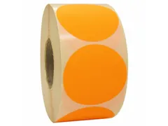 Etiket Rond Fluor Oranje 50mm Op rol 2000 Stuks