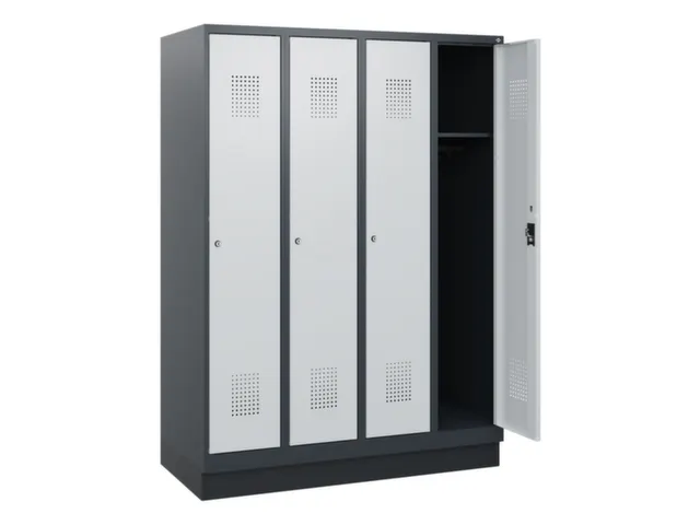 schoollocker,HxBxD 1630x1200x500mm,4vak,vak B 300mm,cil.-slot,sokkel