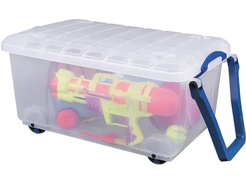 Opbergkoffer Op Wieltjes 64 Liter Transparant