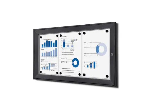 Vergrendelbaar vitrine mededelingenbord Indoor/Outdoor 3xA4 Antraciet
