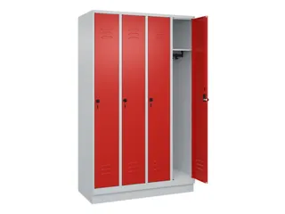 locker,HxBxD 1950x1200x500mm,4vak,vak B 300mm,draaigrendel,sokkel - 2