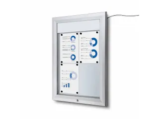 Outdoor mededelingenbord 4x A4 met logopaneel LED verlicht - 1