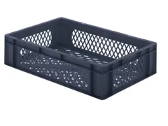 Euronorm-Stapelbak 26l 145x 600x 400mm Wanden/Bodem Opengewerkt Grijs