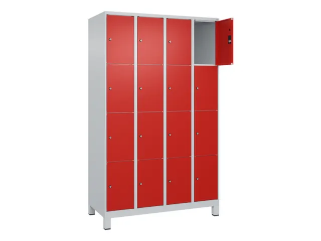 lockerkast,HxBxD 1950x1200x500mm,4x4vakken,vak B 300mm,cil.-slot