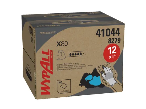Poetsdoek WypAll X80 PowerClean 426x281mm wit dispenserdoos