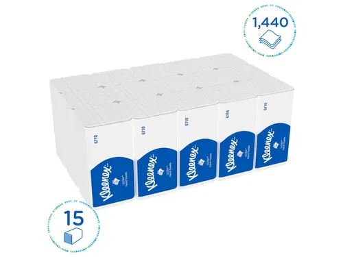 Handdoek Kleenex Ultra i-vouw 3-laags 21,5x31,8cm wit 15x96stuks 6710