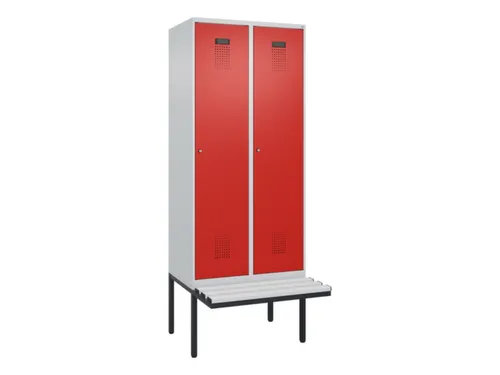 locker met bank,voor scheiding van kleding,HxBxD 2120x800x815mm,2vak