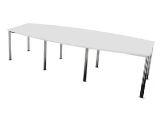 vergadertafel,HxBxD 740x2800x1200mm,vatvormig,Bl-wit - 1