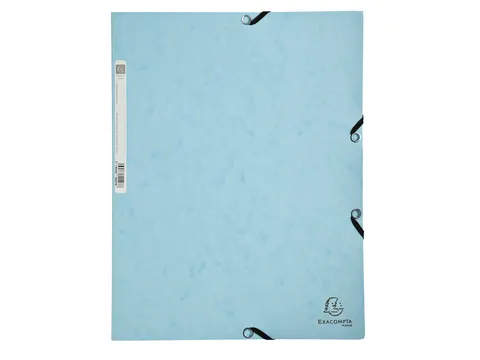 Elastomap Exacompta Aquarel A4 3 kleppen 400gr glanskarton blauw