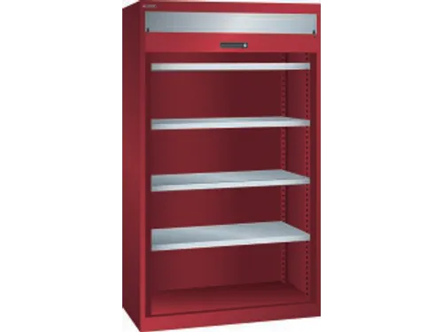 zwaarlast-roldeurkast,HxBxD 1950x1100x641mm,4xStalen bodem,lak RAL3003