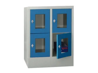 lockerkast,HxBxD 855x600x500mm,2x2vakken,RAL7035,front RAL5012 - 2