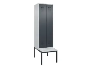 PBM-locker met bank,HxBxD 2120x600x815mm,2vak,vak B 300mm - 2