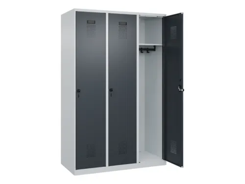 locker,HxBxD 1850x1200x500mm,3vak,vak B 400mm,draaigrendel