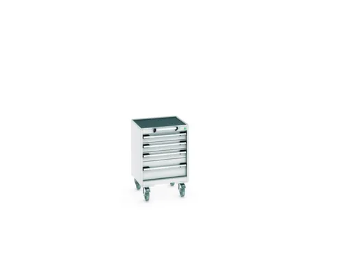 ladekast verrijdbaar 780x525x525mm 4laden RAL7035 front RAL7035