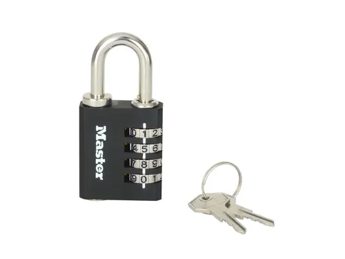 Hangslot MasterLock combi alu + sleutel 40mm zwart