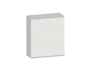 hangmappenkast 1150x1000x430mm 3hangmappenframes Lichtgrijs +Wit - 1