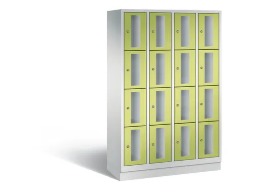 Lockerkast 1800x1190x500mm 4x4 vakken Cilinderslot, Sokkel, RDS1108060