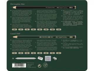 Grafietpotlood Faber-Castell Pitt Mat 8st. en 9000 8st. in blik - 3