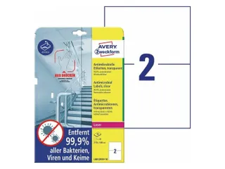 Antimicrobiële etiketten afneembaar transparant 210x148mm - 2