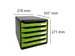 Module de classement Big Box Plus 5 tiroirs Iderama - Vert anis brilla