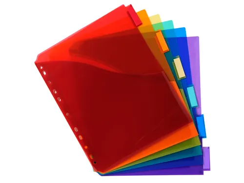 Tabbladen PP A4+ L-m ap + etiket 6 tabs
