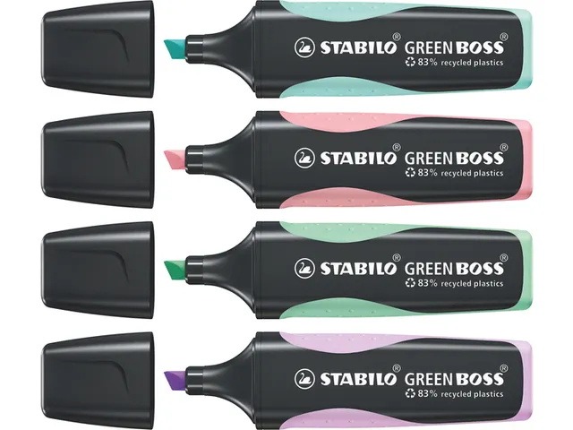 Surligneur Stabilo GREEN BOSS 6070/4 pastel assorti étui 4 pièces