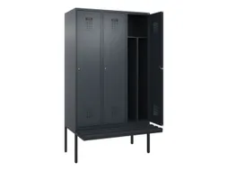 locker met bank,voor scheiding van kleding,HxBxD 2120x1200x815mm,3vak
