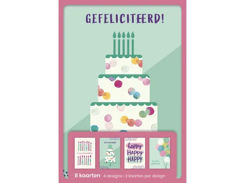 Hallmark Wenskaarten Gefeliciteerd 8 Stuks Assorti