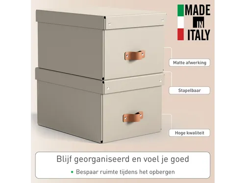 Leitz Puro Opbergdoos met deksel medium 17L set van 2 beige