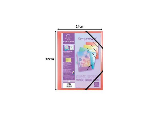 Elastomap Kreacover A4 3 Kleppen Assorti Pastel