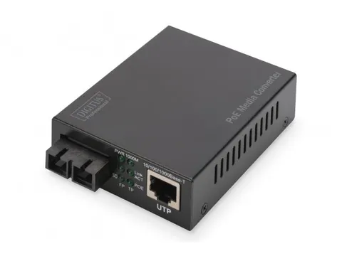 Gigabit PoE Media Converter RJ45/SC MM PSE 30W SC-connector tot 0,5 km