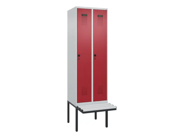 locker met bank,voor scheiding van kleding,HxBxD 2120x600x815mm,2vak