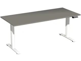Elektrisch ihv bureau,HxBxD 630-1280x1800x800mm,blad onyxgrijs - 1