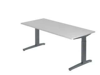 In hoogte verstelbaar bureau,HxBxD 680-850x1800x800mm,blad grijs - 1