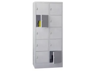 lockerkast,HxBxD 1850x800x500mm,2x5vakken,RAL7035,front RAL7035 - 2