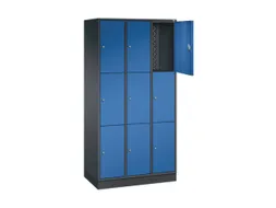 lockerkast,HxBxD 1950x920x500mm,3x3vakken,cil.-slot,sokkel