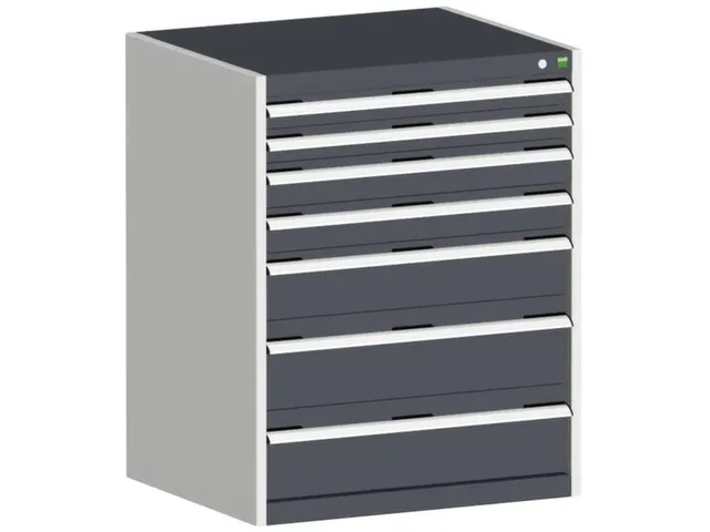 ladekast HxBxD 1000x800x650mm 7laden romp RAL7035 front RAL7016