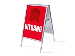 Stoepbord A1 complete set met print "UITGANG" Rood