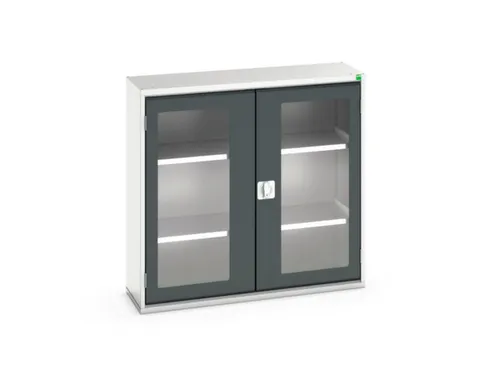vitrinekast 1000x1050x350mm 2xStalen bodem romp RAL7035 front RAL7016