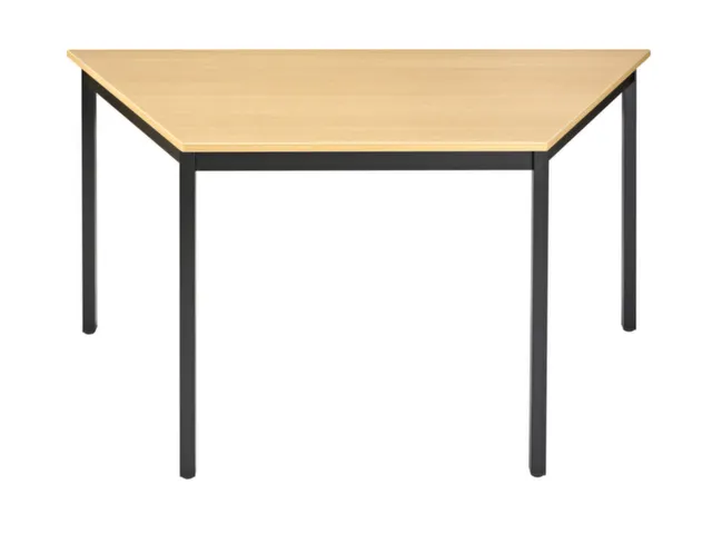 Tafel Trapeziumvormig 140x70 Cm Frame Zwart Blad Beuken