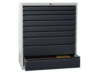 ladekast HxBxD 1200x1023x600mm 9laden RAL7035 front RAL7016 - 2