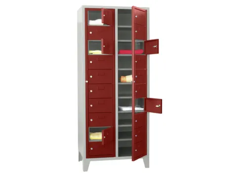Wasgoedkast 1850x770x500 2x10 Vakken M. Poten Ral7035 Front Ral3000