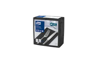 Tork 509421 Textured Dinnerservet zwart 1/8-vouw - 2