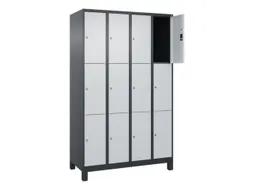 lockerkast,HxBxD 1950x1200x500mm,4x3vakken,vak B 300mm,cil.-slot