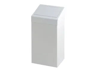 Afvalbak Vepa Bins met pushdeksel 50 liter metaal wit - 1