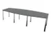 Table de conférence forme de fût 740x2800x1200mm 4 pieds gris foncé