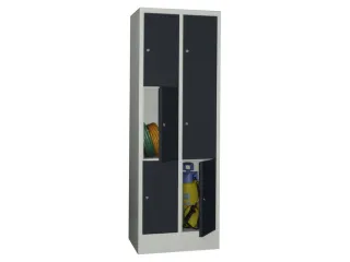 lockerkast,HxBxD 1850x600x500mm,2x3vakken,RAL7035,front RAL7016 - 2